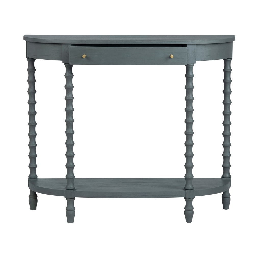 Crestview Ary Sofa Console Table | Spindle Legs | 40’’ Slate Blue CCL-CVFDR1343