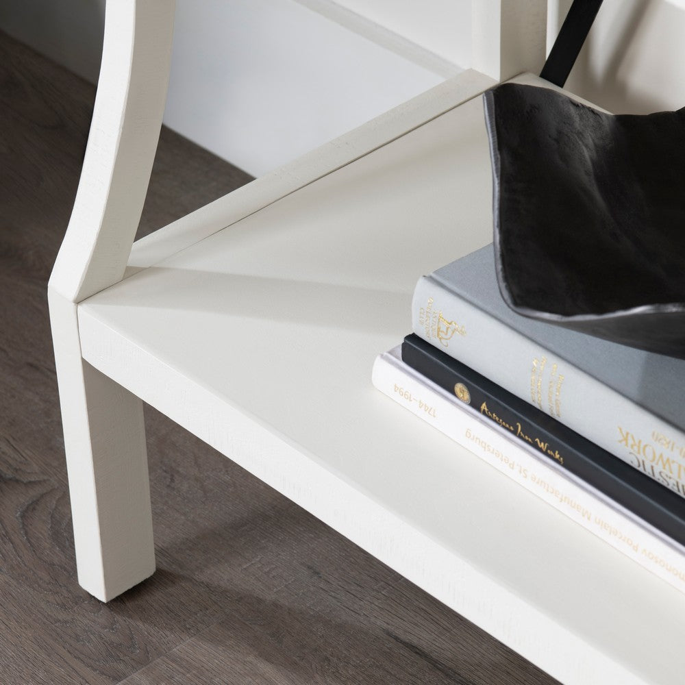 Crestview Tem 5 Tier Etagere Bookshelf | 28’’ Wide White Curved Frame CCL-CVFMR2301