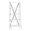 Crestview Tem 5 Tier Etagere Bookshelf | 28’’ Wide White Curved Frame CCL-CVFMR2301