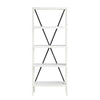 Crestview Tem 5 Tier Etagere Bookshelf | 28’’ Wide White Curved Frame CCL-CVFMR2301