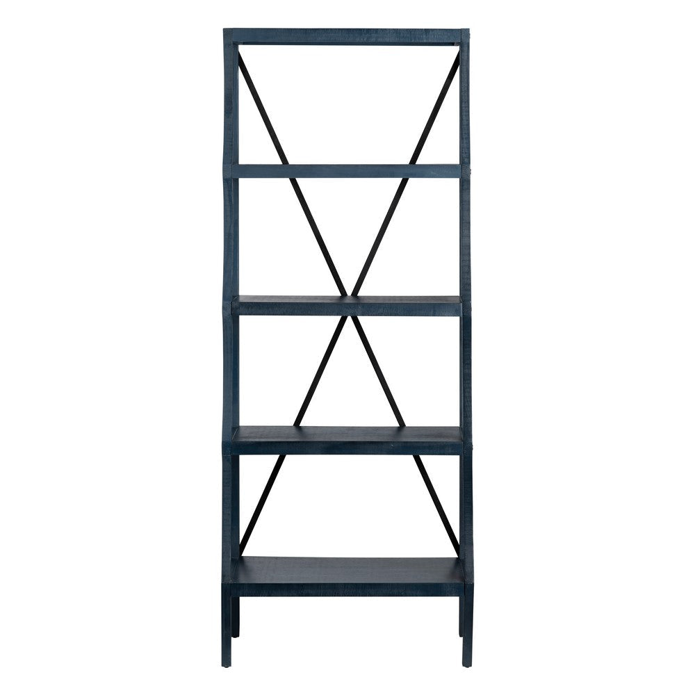 Crestview Tem 5 Tier Etagere Bookshelf | 28’’ Wide Slate Blue Curved CCL-CVFMR2302