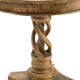 Roe Accent Table | 30’’ Round Plank Top | Classic Padestal Base | Solid Wood CCL-CVFNR308