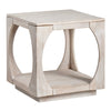 Kely Side End Table | 22" Square Top | Lower Storage | Tan Solid Wood