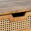Wiz Side End Table | 18’’ Rectangular Top | 1 Rattan Drawer | Solid Wood CCL-CVFNR4228