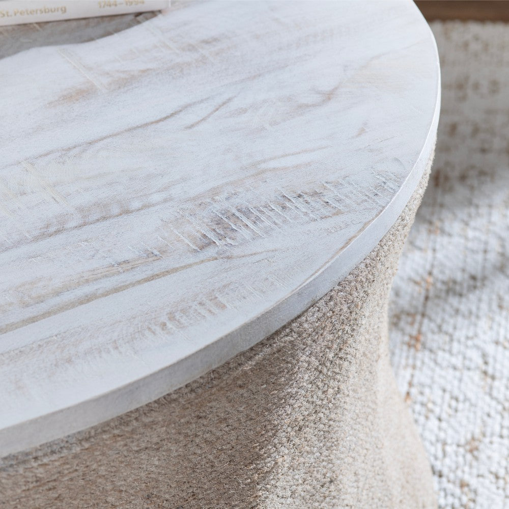 Crestview Dory Coffee Table | Tan Brown Wood & Jute Rope | 36’’ Round CCL-CVFNR4230