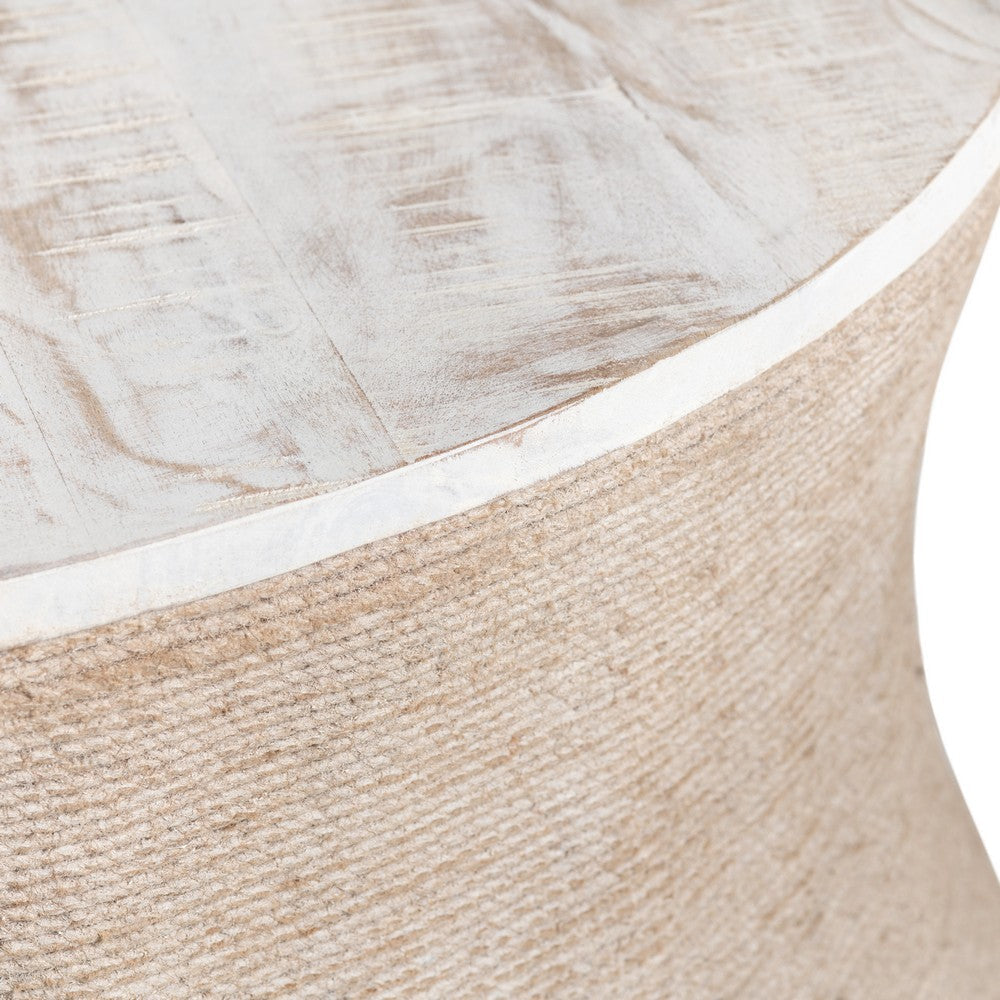 Crestview Dory Coffee Table | Tan Brown Wood & Jute Rope | 36’’ Round CCL-CVFNR4230