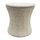 Tix Side End Table | 20" Round White Solid Wood Top | Beige Jute Rope