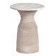 Tix Side End Table | 16" Round White Solid Wood Top | Beige Jute Rope