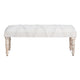Acy Accent Bench | 46’’ Tufted Cream White Cotton Seat | Solid Wood CCL-CVFNR4233