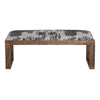 Lia 45’’ Accent Bench | Blue & White | Sleigh Legs | Solid Wood CCL-CVFNR4234