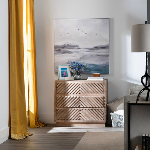 Crestview Mil 3 Drawer Oversized Nightstand Chest | Brown Mango Wood