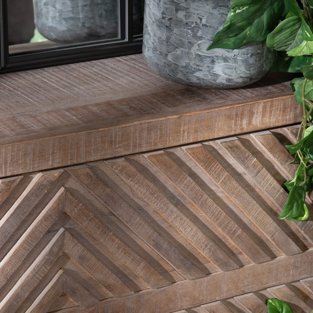 Crestview Mil 3 Drawer Oversized Nightstand Chest | Brown Mango Wood CCL-CVFNR4245