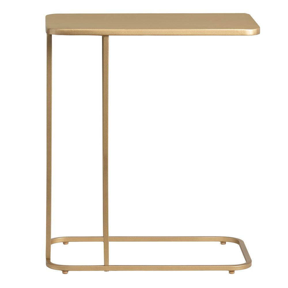 Reez C Shaped Side Table | 20’’ Rectangular | Slender Gold Metal Legs CCL-CVFNR4249