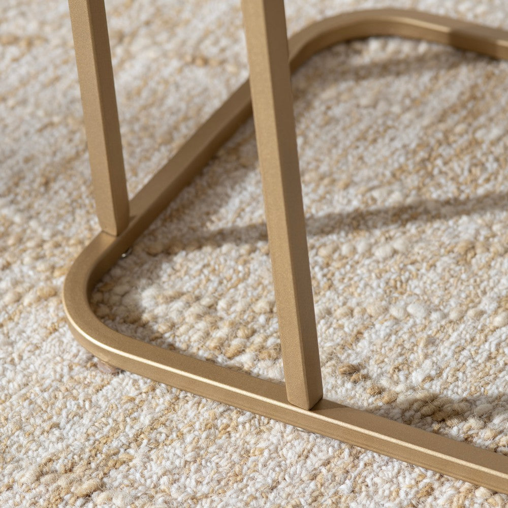 Reez C Shaped Side Table | 20’’ Rectangular | Slender Gold Metal Legs CCL-CVFNR4249