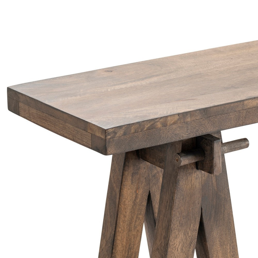 Leny Sofa Console Table | 60’’ Top | Stretcher Base | Solid Acacia Wood CCL-CVFNR424