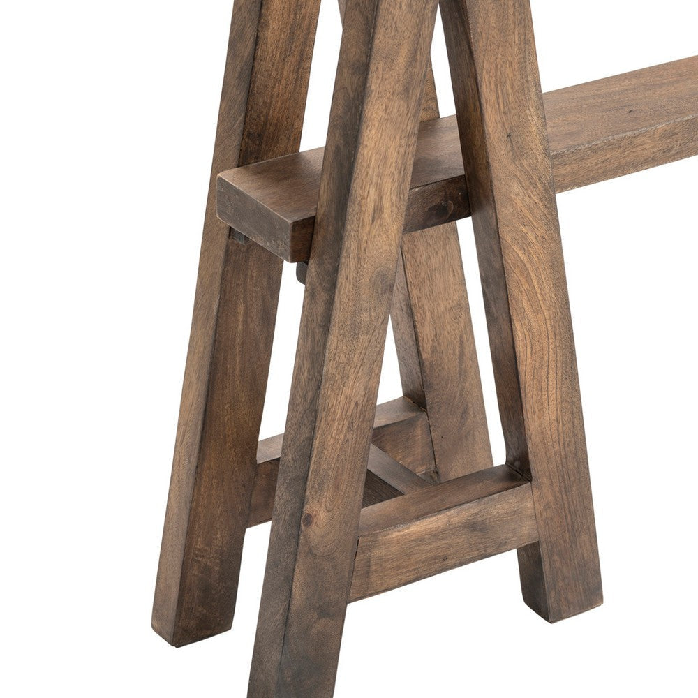 Leny Sofa Console Table | 60’’ Top | Stretcher Base | Solid Acacia Wood CCL-CVFNR424