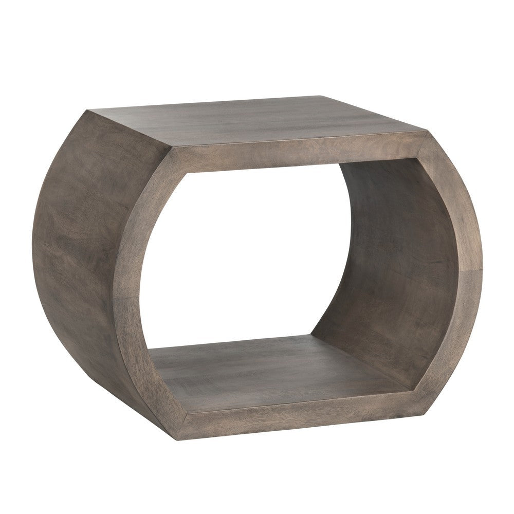 Infy Side End Table | 28’’ | Open Hexagon Cubby | Solid Mindi Wood CCL-CVFNR4274