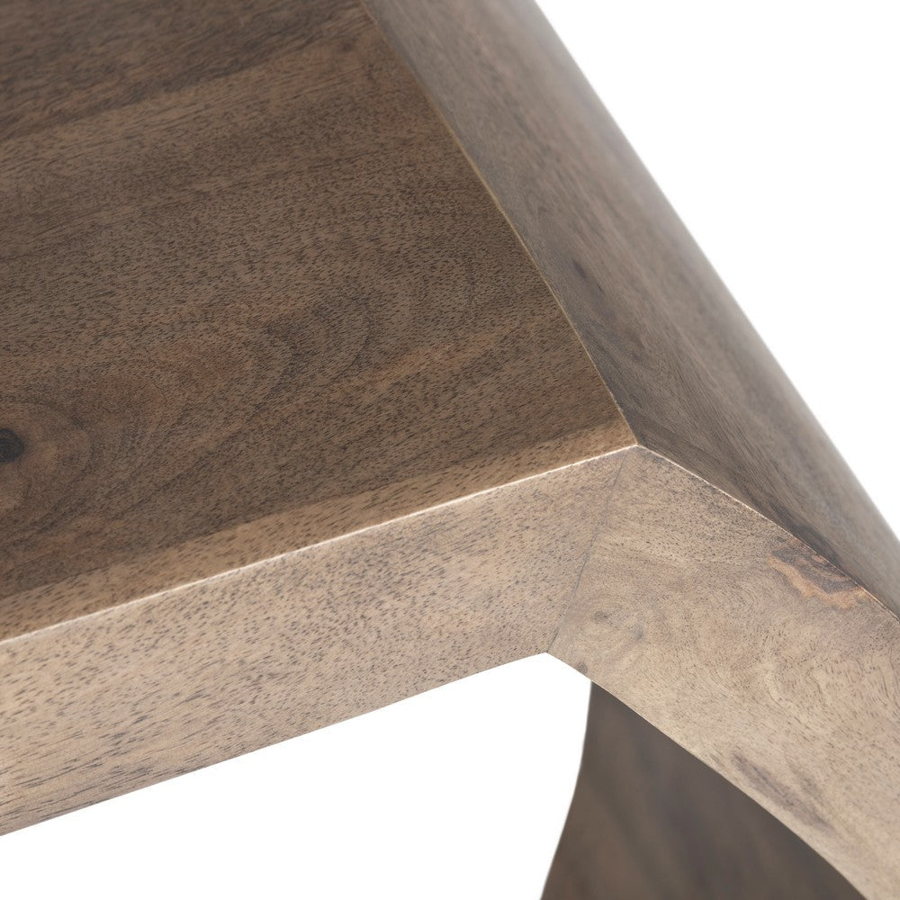 Infy Side End Table | 28’’ | Open Hexagon Cubby | Solid Mindi Wood CCL-CVFNR4274