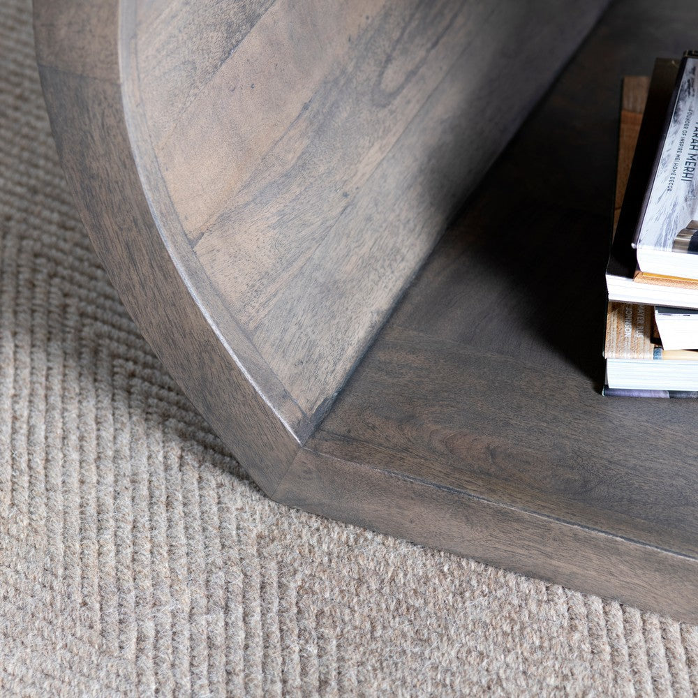 Infy Side End Table | 28’’ | Open Hexagon Cubby | Solid Mindi Wood CCL-CVFNR4274