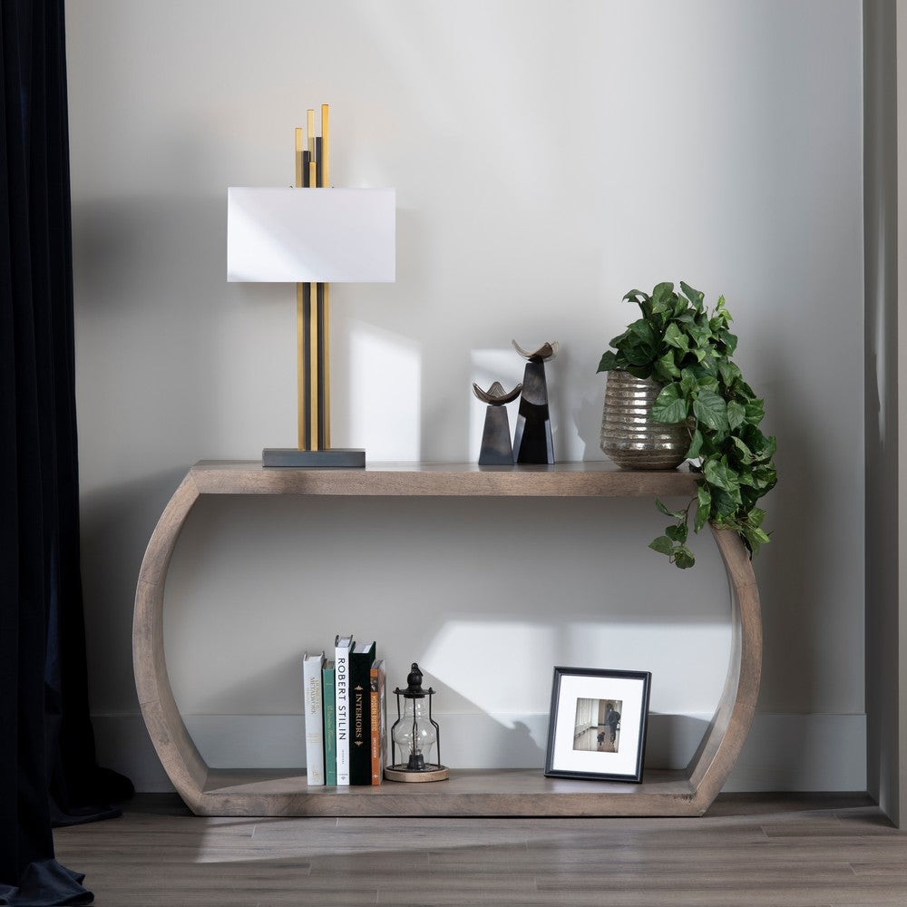 Crestview Ina Sofa Console Table w Round Edges | 60’’ Gray Mango Wood CCL-CVFNR4275