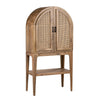 Crestview Casy Bar Cabinet | Brown Mango Wood | Rattan Woven 2 Arch Doors CCL-CVFNR4380