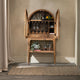 Crestview Casy Bar Cabinet | Brown Mango Wood | Rattan Woven 2 Arch Doors