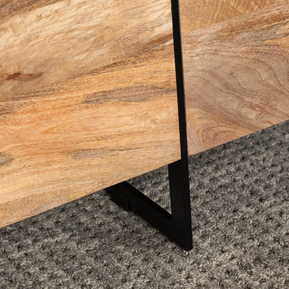 Crestview Bryn Coffee Table | 52’’ Brown Mango Wood | Black Metal CCL-CVFNR4406