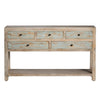 Crestview Gren Sofa Console Table | 58’’ | 5 Drawers | Brown Blue Wood CCL-CVFNR4408