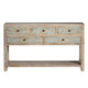 Crestview Gren Sofa Console Table | 58’’ | 5 Drawers | Brown Blue Wood CCL-CVFNR4408