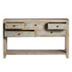 Crestview Gren Sofa Console Table | 58’’ | 5 Drawers | Brown Blue Wood CCL-CVFNR4408