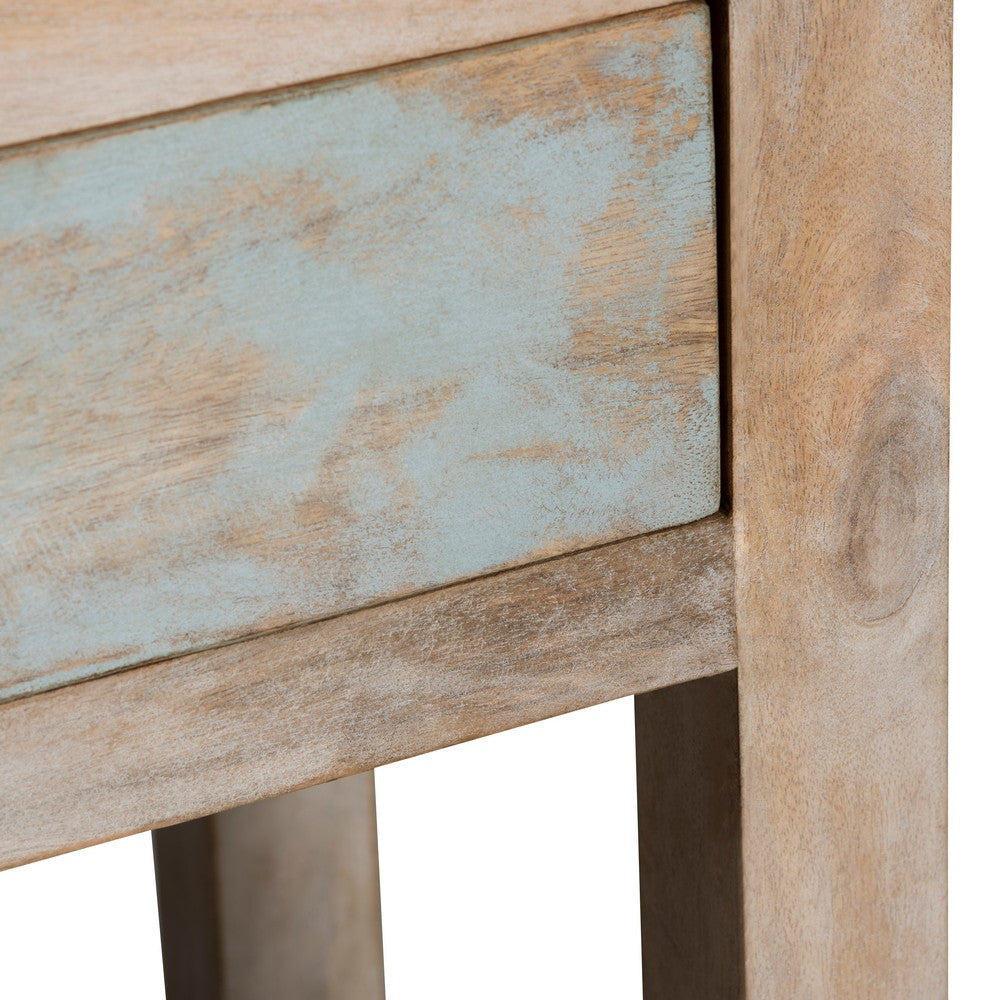 Crestview Gren Sofa Console Table | 58’’ | 5 Drawers | Brown Blue Wood CCL-CVFNR4408