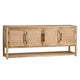 Crestview Vely Media Credenza 76" | 4 Rattan Doors | Natural Brown