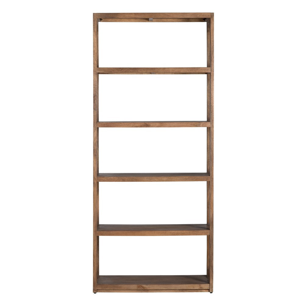 Crestview Apy Etagere Bookcase w 5 Fixed Shelves | Arched Sides | Brown CCL-CVFNR4412