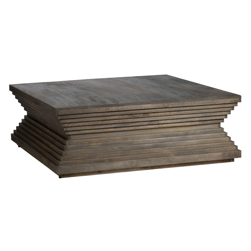 Crestview Higy Coffee Table | 50’’ Square Stacked Layer Base | Brown CCL-CVFNR4414