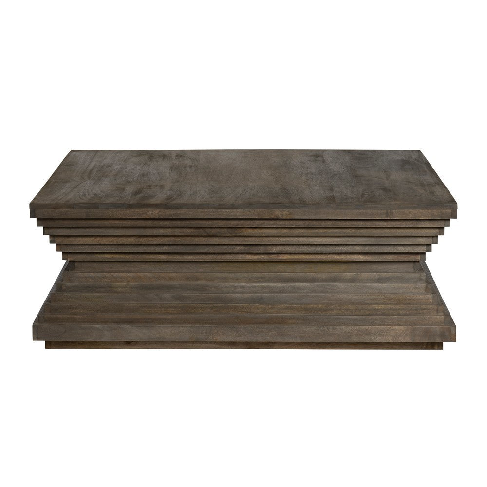 Crestview Higy Coffee Table | 50’’ Square Stacked Layer Base | Brown CCL-CVFNR4414