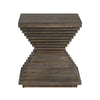 Higy Side End Table | 22’’ Square Top | Reeded Hour Glass | Gray Solid Wood CCL-CVFNR4416
