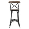 Crestview Cery Barstool Chair Set of 2 | Brown Curved Back | Iron Frame CCL-CVFNR4504