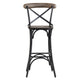 Crestview Cery Barstool Chair Set of 2 | Brown Curved Back | Iron Frame CCL-CVFNR4504