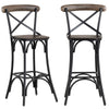 Crestview Cery Barstool Chair Set of 2 | Brown Curved Back | Iron Frame CCL-CVFNR4504