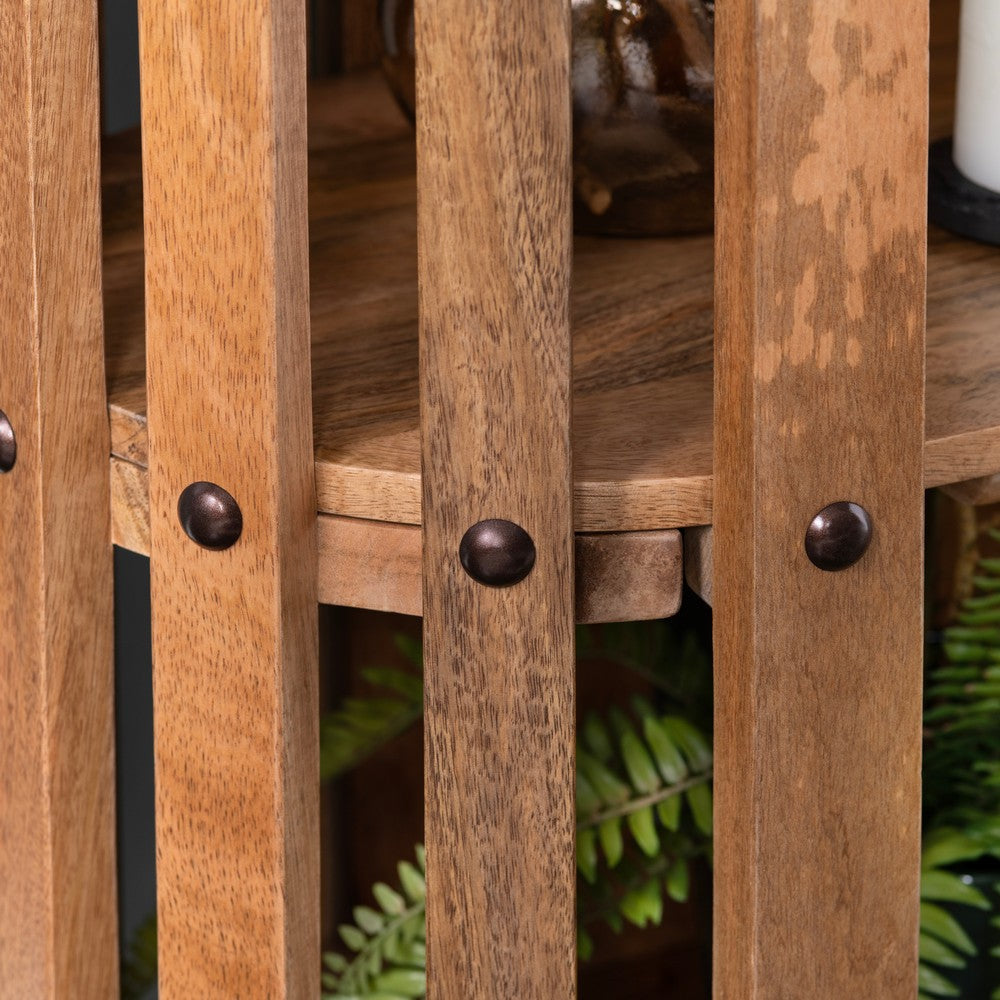 Crestview Sez Etagere Bookcase w 5 Fixed Shelves | Brown Mango Wood CCL-CVFNR4506