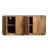 Crestview Gery Media Credenza Sideboard | 4 Scalloped Doors | 76’’ Brown CCL-CVFNR4516