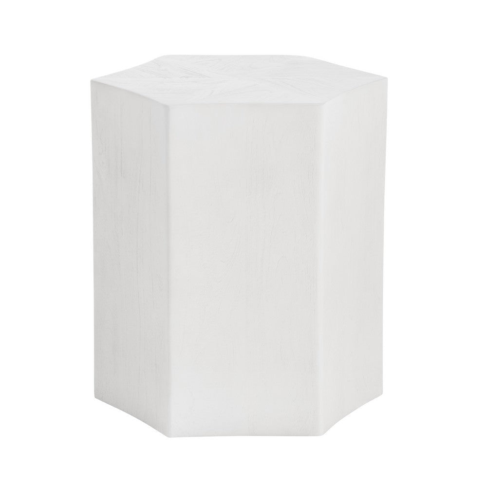 Crestview Kesy Side End Table | 22’’ Hexagonal Top | White Mango Wood CCL-CVFNR4518