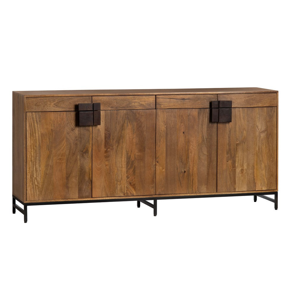 Crestview Teny Media Credenza | 76’’ | 4 Drawers w Doors | Brown Wood CCL-CVFNR4519
