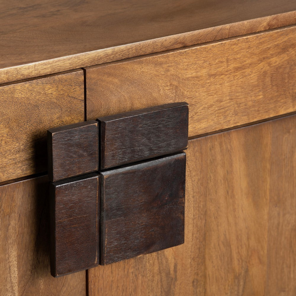Crestview Teny Media Credenza | 76’’ | 4 Drawers w Doors | Brown Wood CCL-CVFNR4519