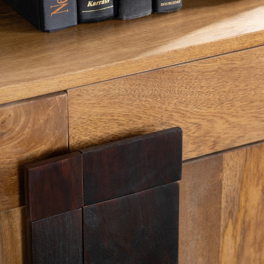 Crestview Teny Media Credenza | 76’’ | 4 Drawers w Doors | Brown Wood CCL-CVFNR4519