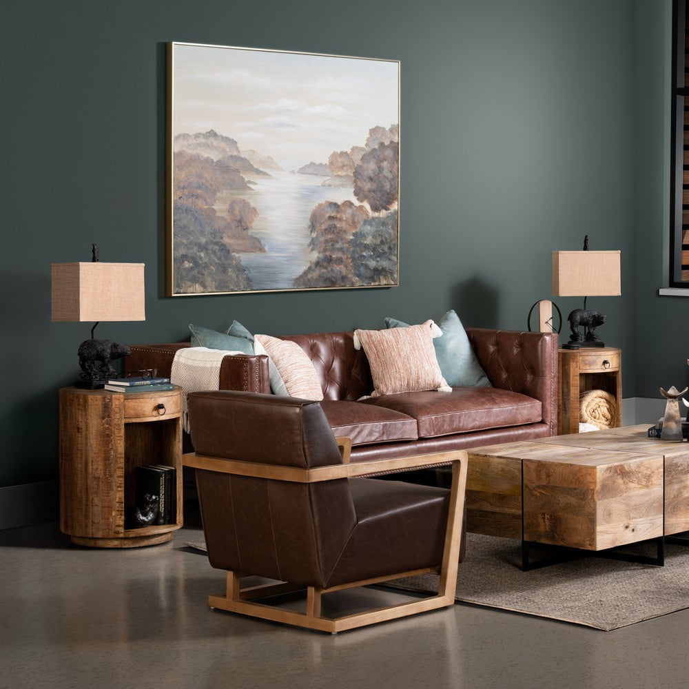 Crestview Wex Side End Table | 21" | 1 Drawer & 1 Shelf | Brown Wood