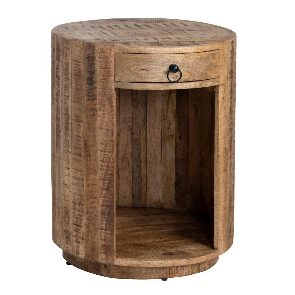 Crestview Wex Side End Table | 21’’ | 1 Drawer & 1 Shelf | Brown Wood CCL-CVFNR4524