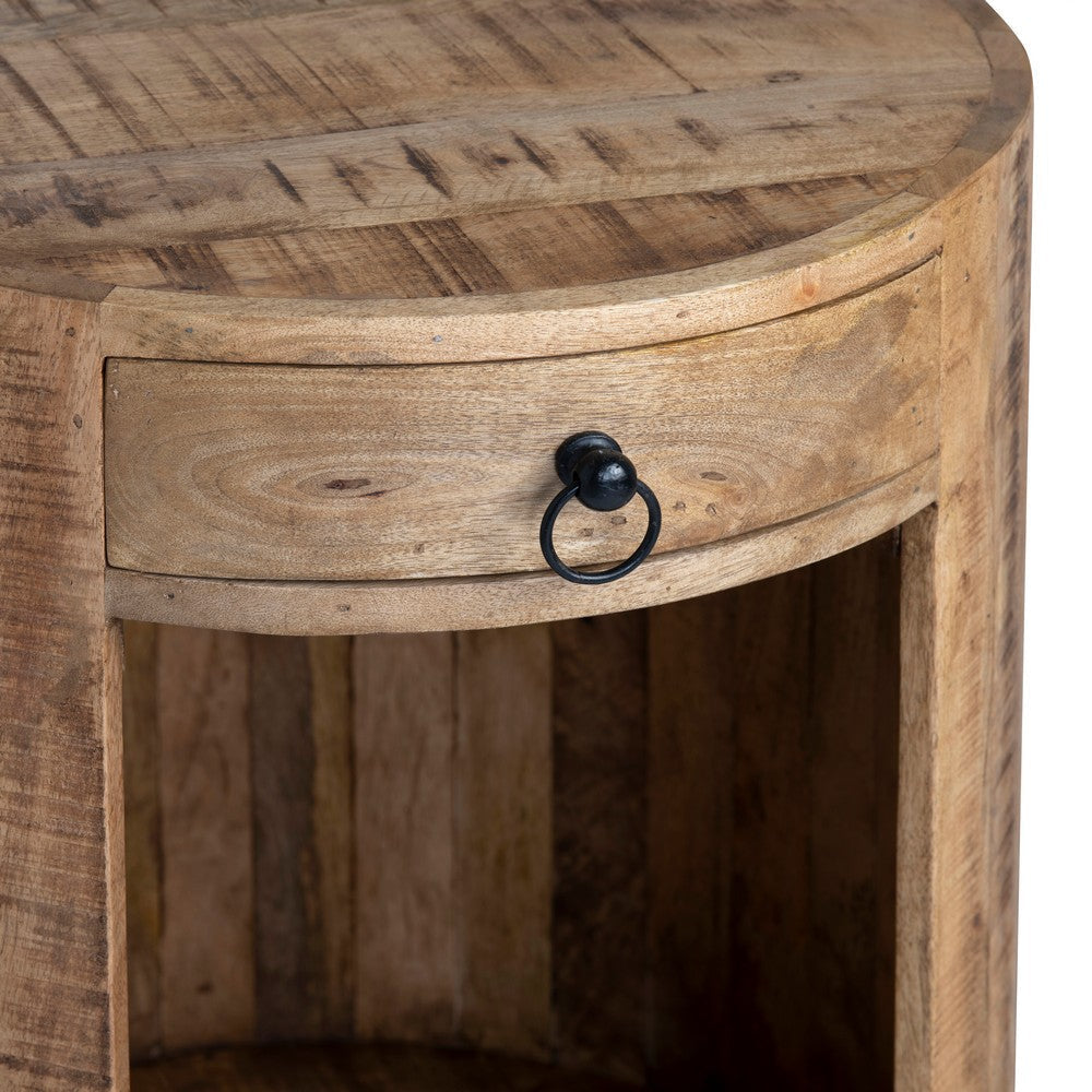 Crestview Wex Side End Table | 21’’ | 1 Drawer & 1 Shelf | Brown Wood CCL-CVFNR4524