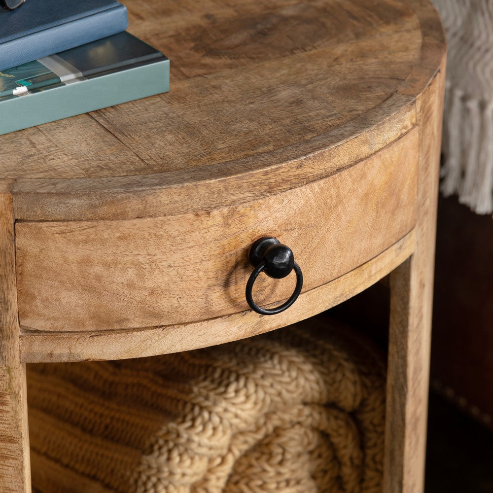 Crestview Wex Side End Table | 21’’ | 1 Drawer & 1 Shelf | Brown Wood CCL-CVFNR4524
