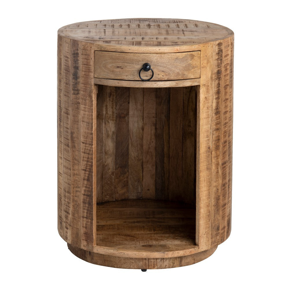 Crestview Wex Side End Table | 21’’ | 1 Drawer & 1 Shelf | Brown Wood CCL-CVFNR4524